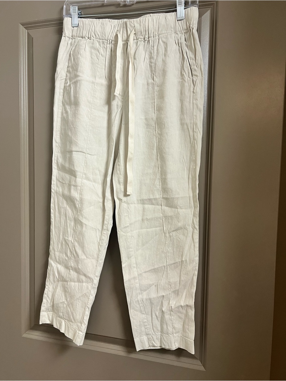 Aritzia Babaton Day Linen Errol Pant Cream Small